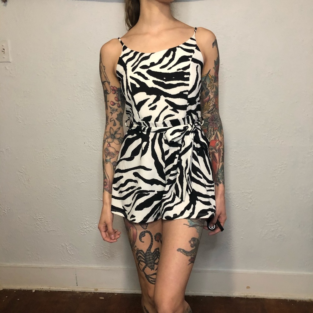 Zebra Print Romper One Piece